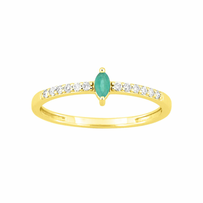 bague or jaune emeraude