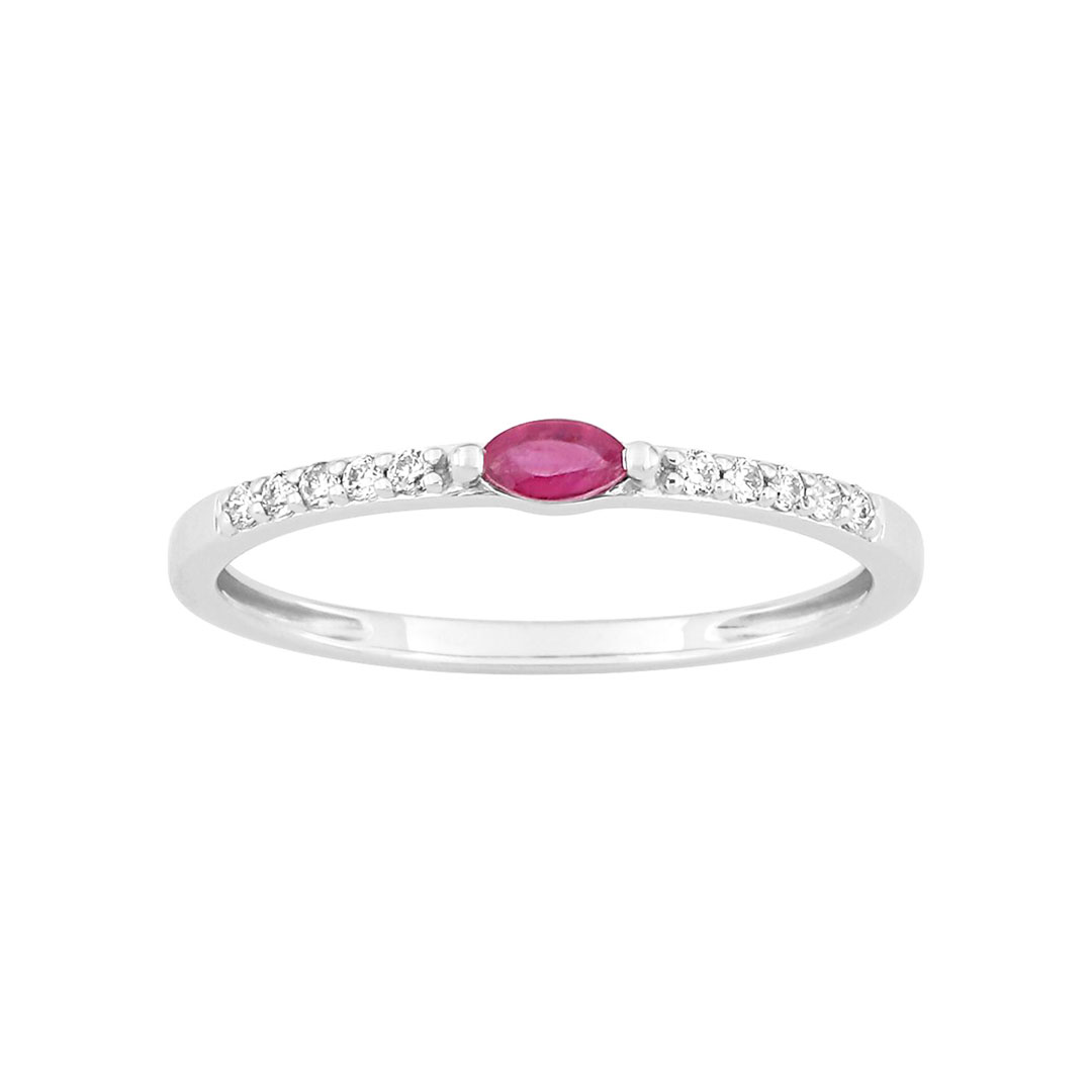 Ruby Ring White Gold