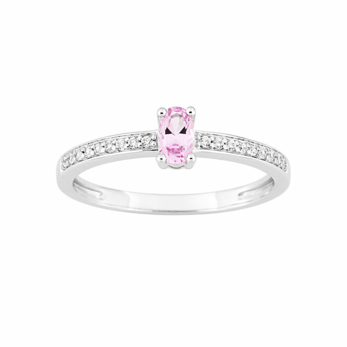bague saphir rose diamant