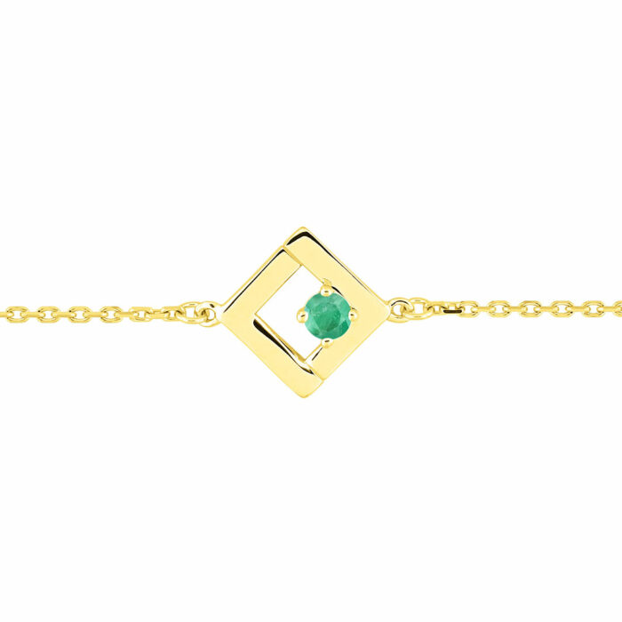 bracelet emeraude or jaune
