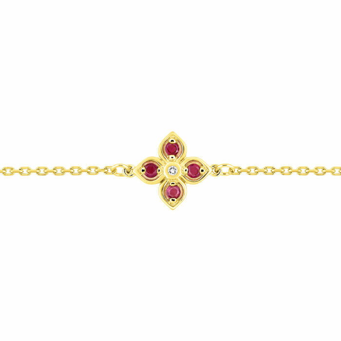 Bracelet fleur rubis