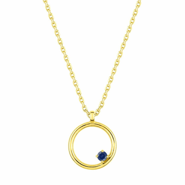 Collier cercle saphir or jaune