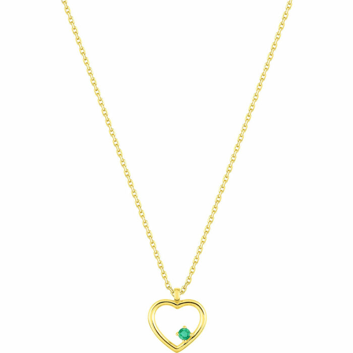 Collier coeur emeraude