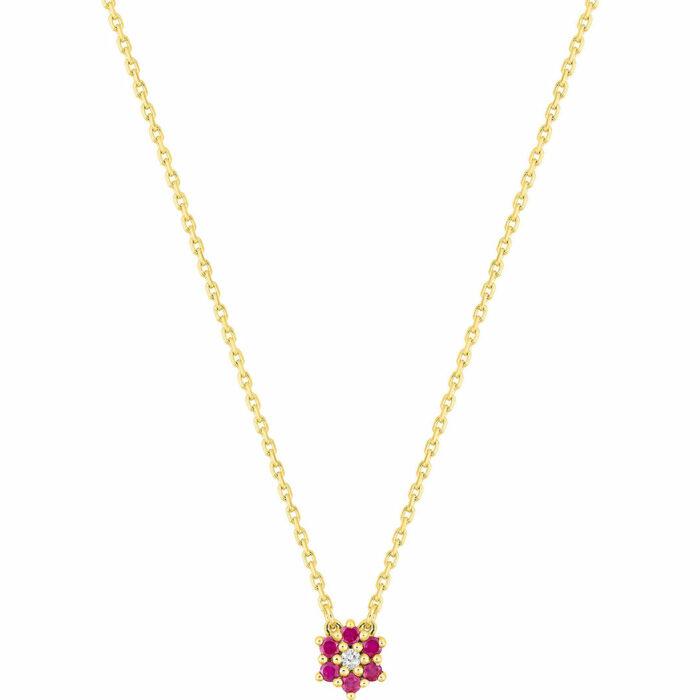 collier fleur rubis
