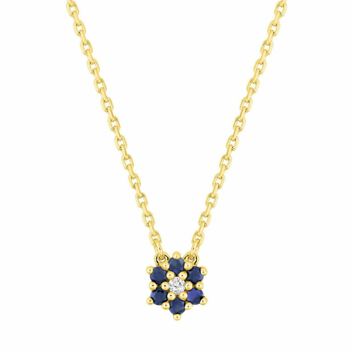 collier fleur saphir