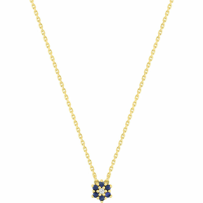 collier fleur saphir