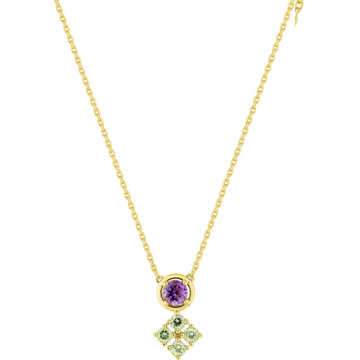 collier améthyste or jaune