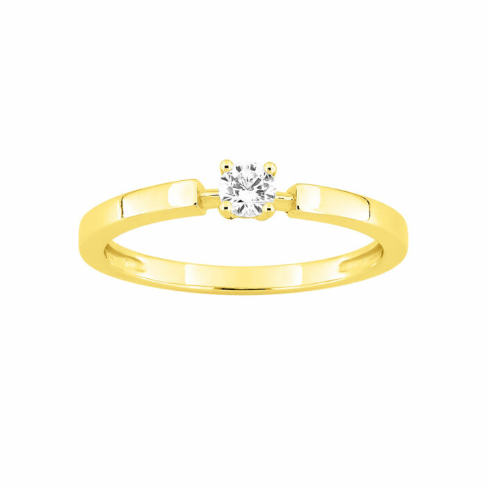 solitaire diamant or jaune