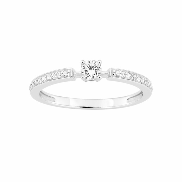 bague solitaire accompagné diamant