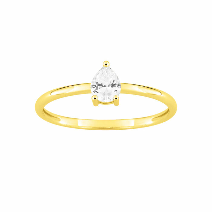 bague poire diamant solitaire