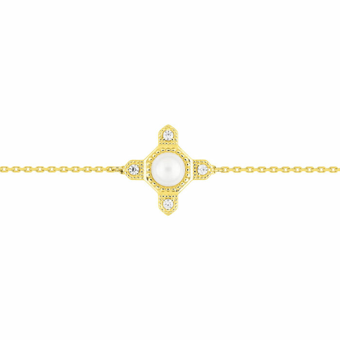 Bracelet Perle Diamant Or