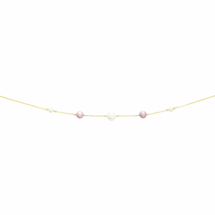 collier perle rose