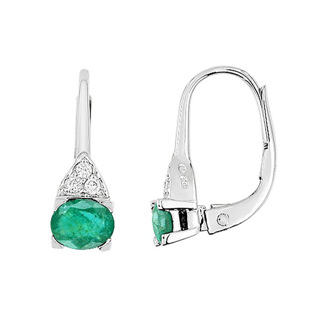 Boucles oreilles dormeuses emeraude