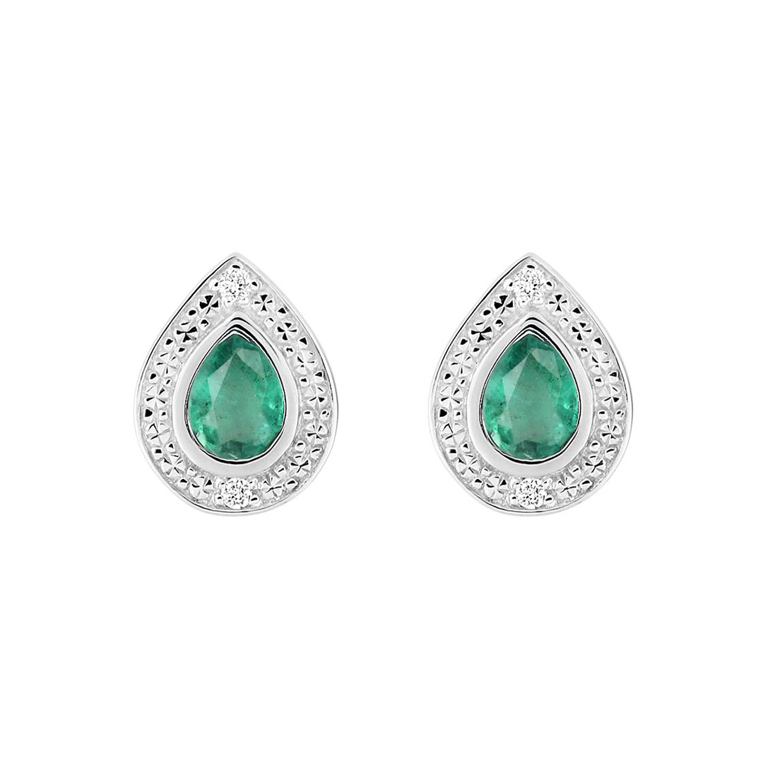 Boucles oreilles emeraude