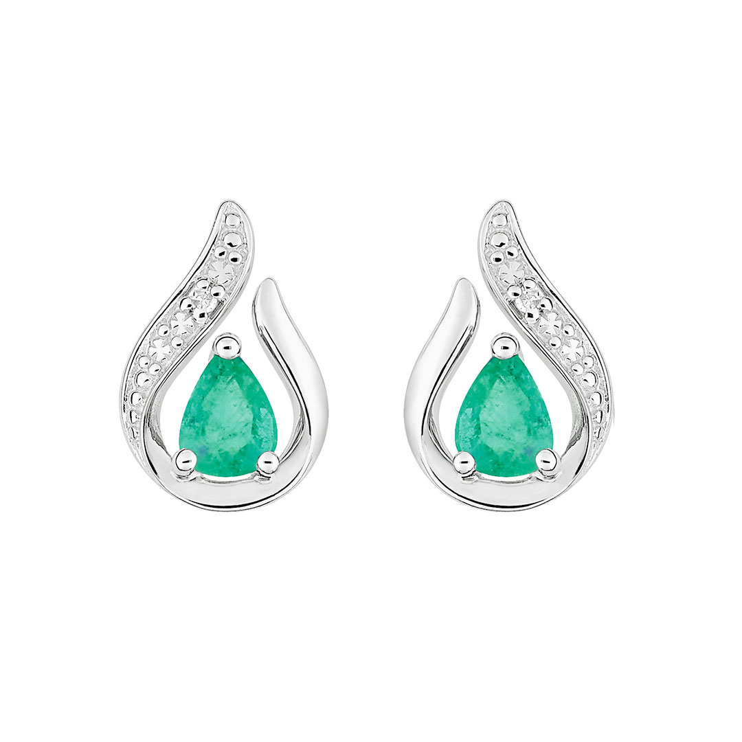 Boucles oreilles emeraude
