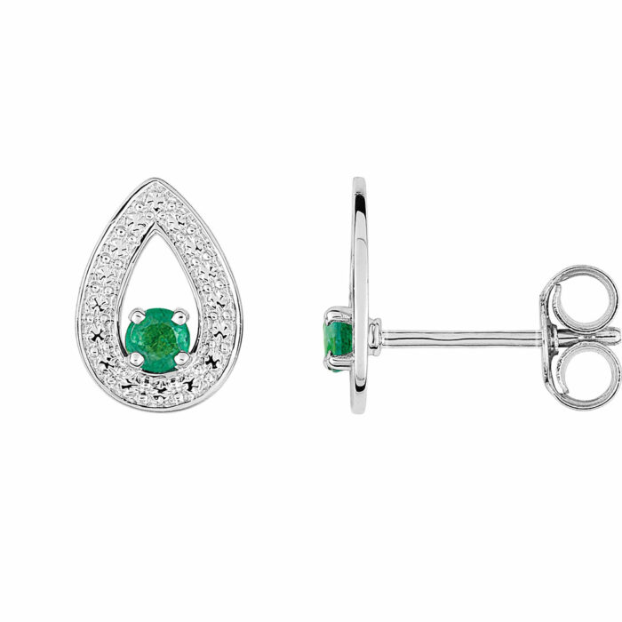 boucles goutte emeraude
