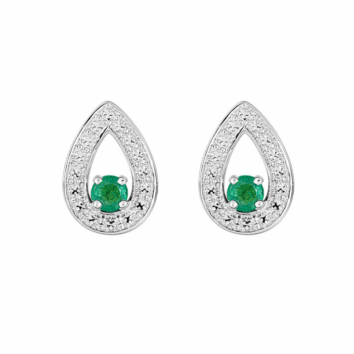 boucles goutte emeraude