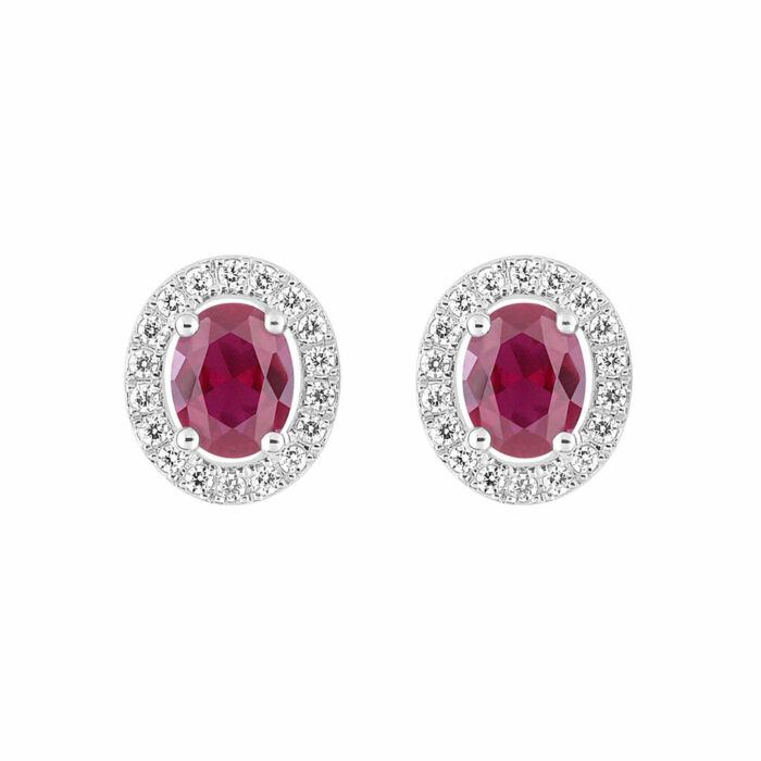 boucles d'oreilles luxe rubis diamant
