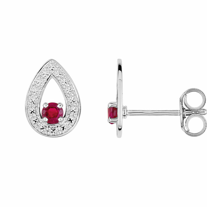 boucles goutte rubis