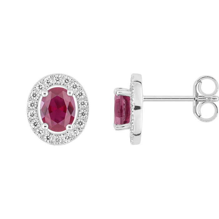 boucles d'oreilles luxe rubis diamant