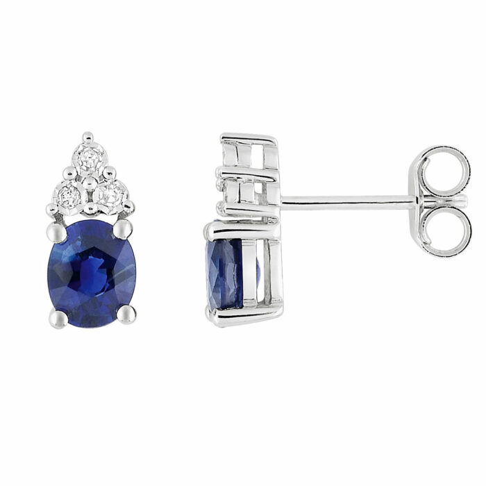 boucles d'oreilles saphir diamant