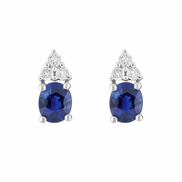 boucles d'oreilles saphir diamant