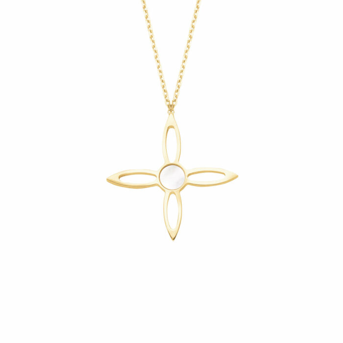 Collier trefle nacre