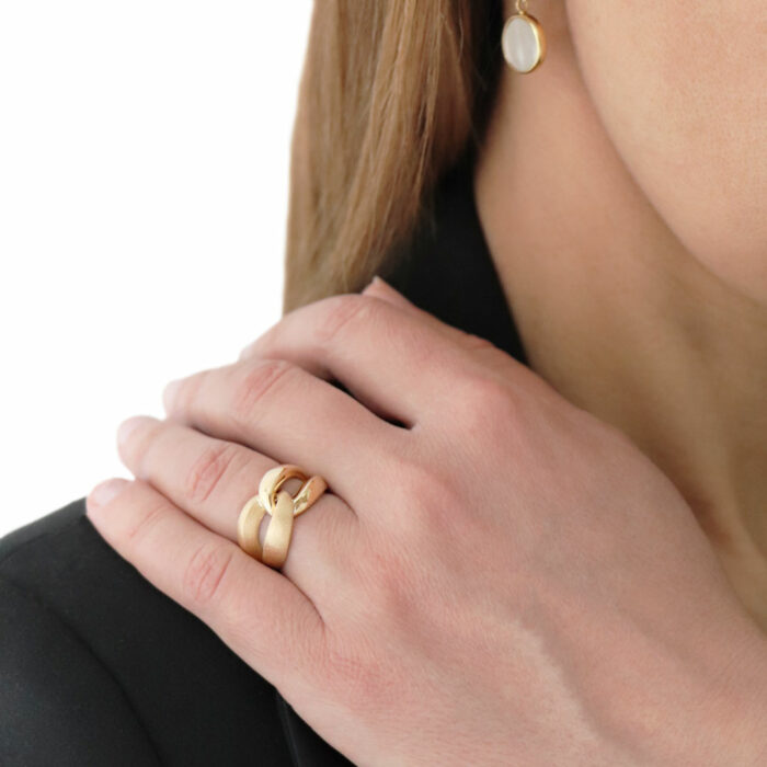 bague double boucle or