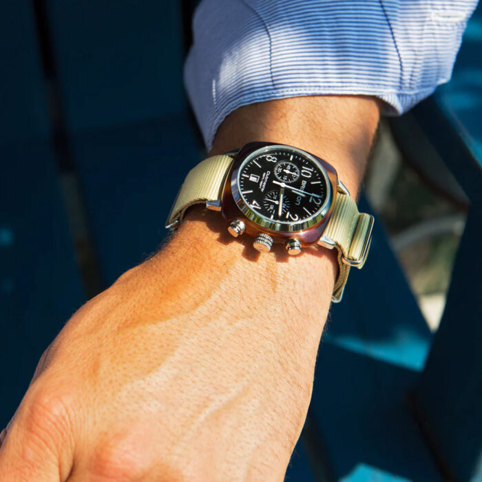 Montre Briston Clubmaster Classic Chrono Noir Kaki