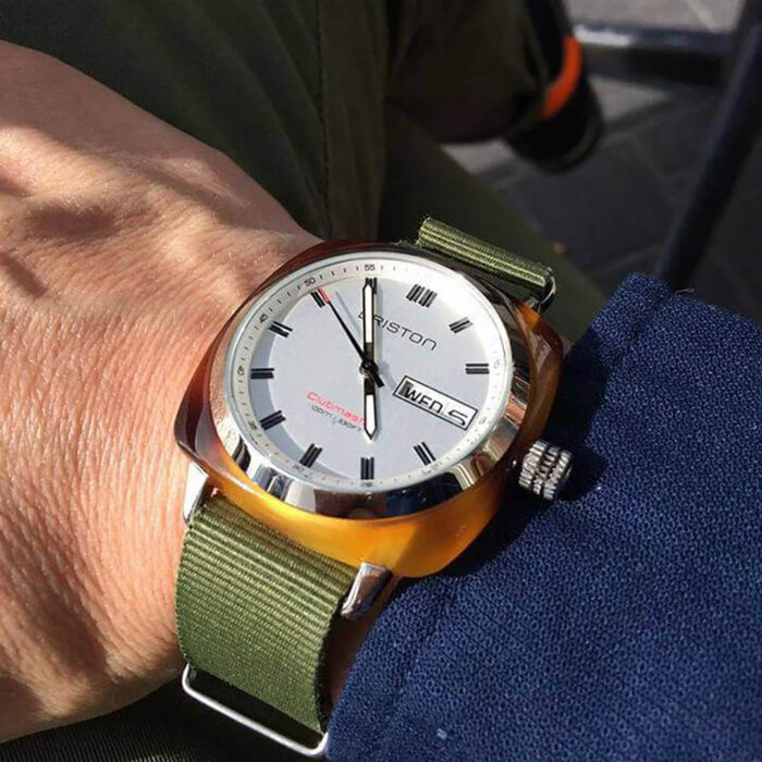 Montre Briston Jour Date Blanc Vert
