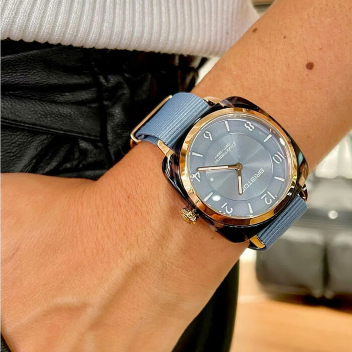 Montre Briston Clubmaster Chic Gold Bleu Glacier