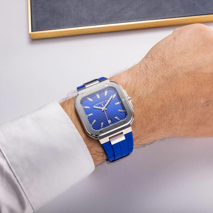 Montre Herbelin Cap Camarat Square FKM bleu 12246A115CB