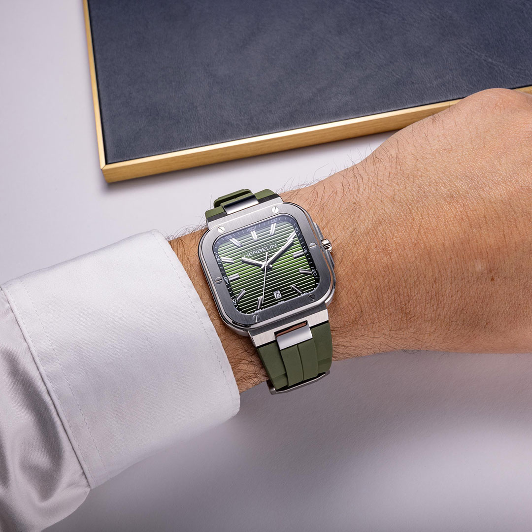 3-12246A116CK Montre Herbelin Cap Camarat Square FKM vert