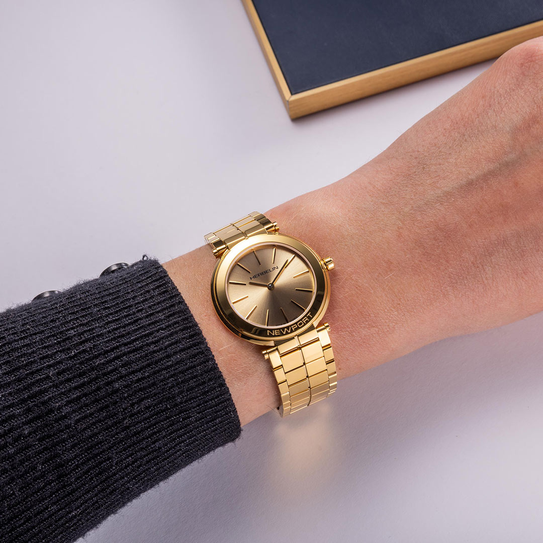 3-16922BP13 Montre Herbelin newport champagne or