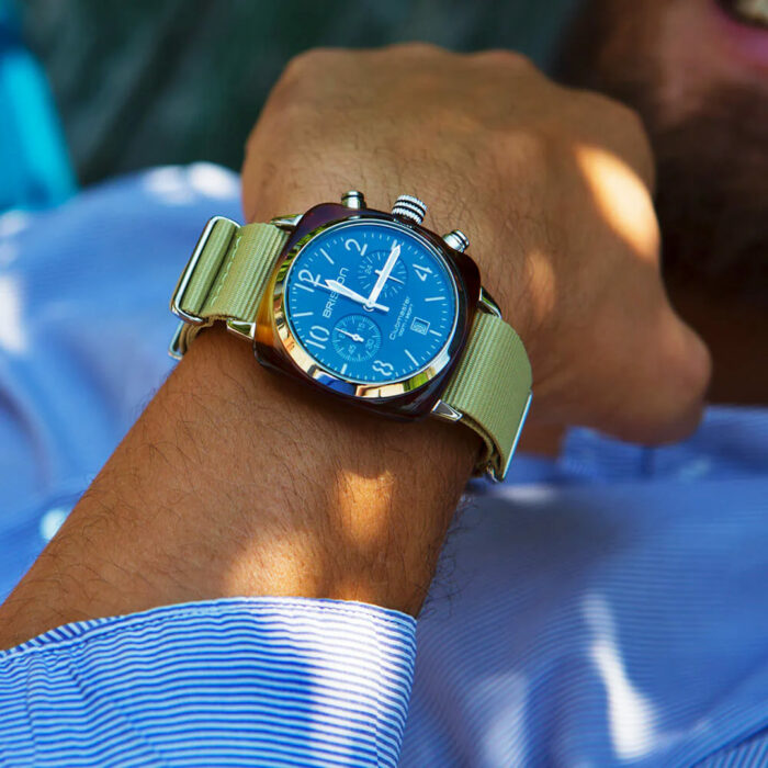 Montre Briston Clubmaster Classic Chrono Noir Kaki