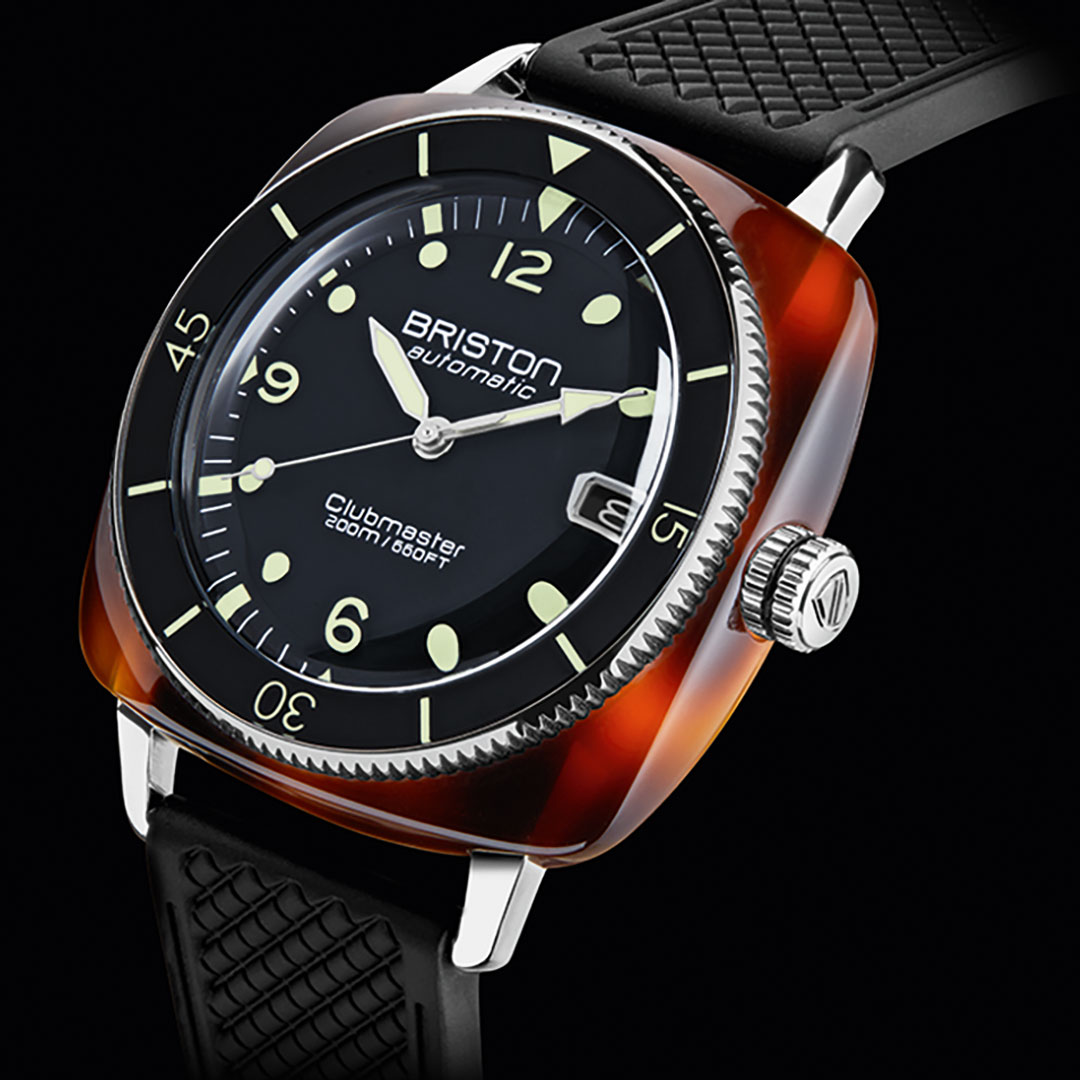 4-Clubmaster – HMS Date AUTOMATIQUE-241740.SA.T.1.FB Montre Briston Clubmaster Legend Diver Noir