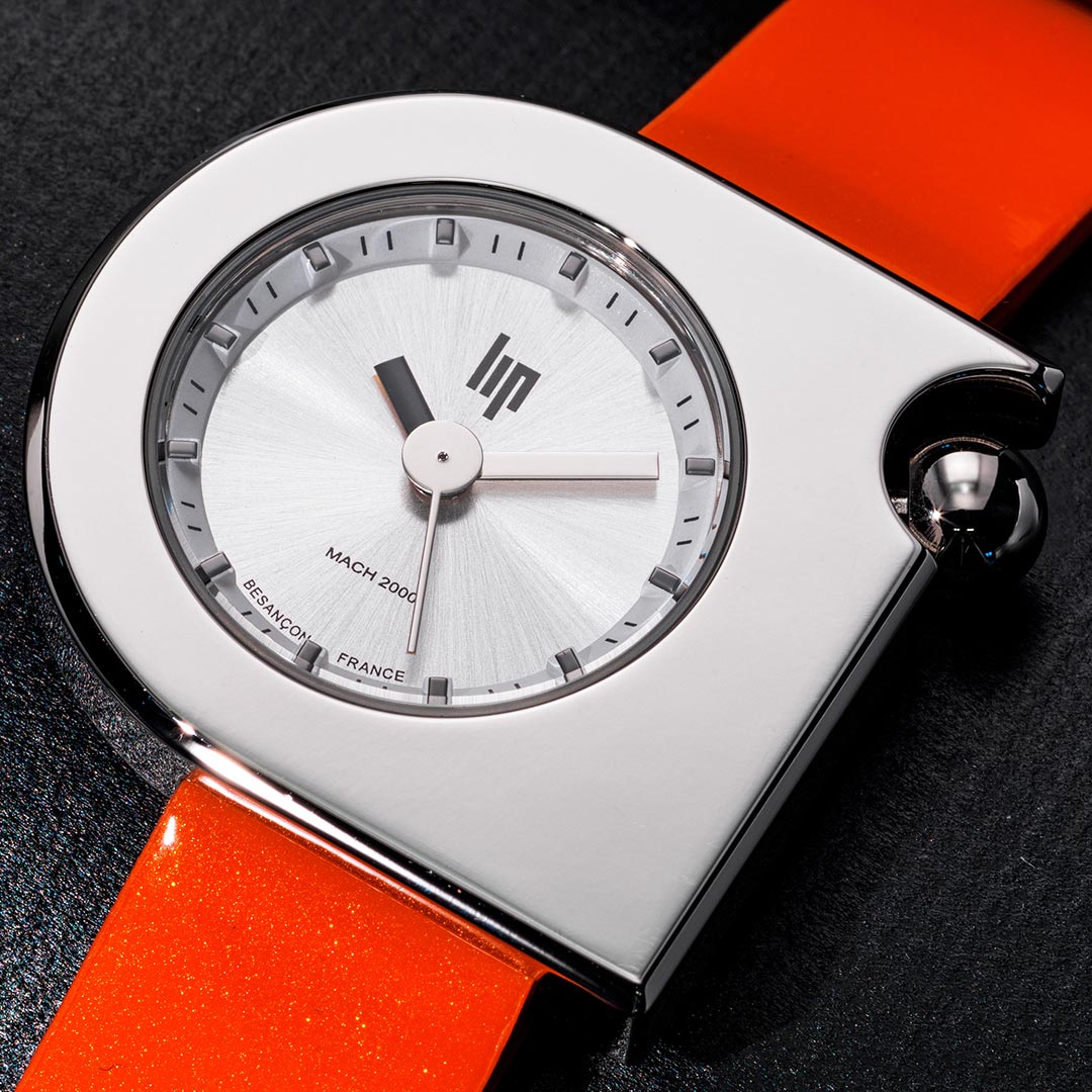 671165-5 Montre Lip Mach 2000 Mini Moon Orange Argent 6711165