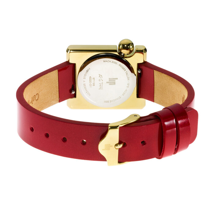Montre Lip Mach 2000 Mini Square Rouge Doré 671186