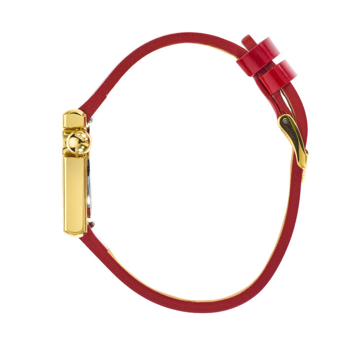 Montre Lip Mach 2000 Mini Square Rouge Doré 671186