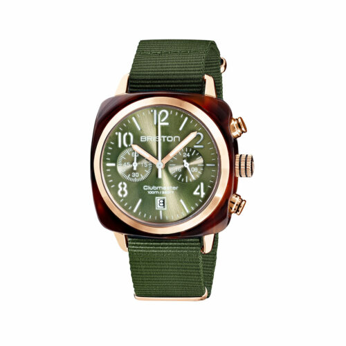 Montre Briston Clubmaster Classic Vert Olive or rose