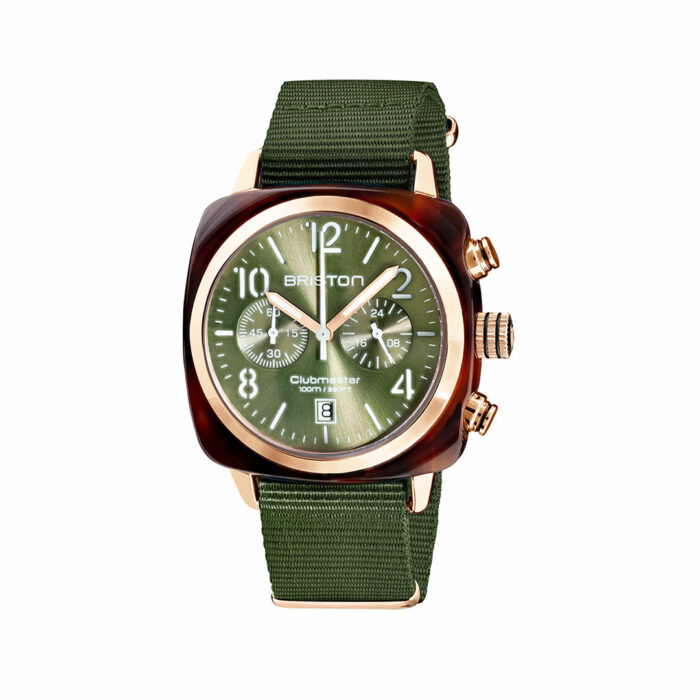 Montre Briston Clubmaster Classic Vert Olive or rose