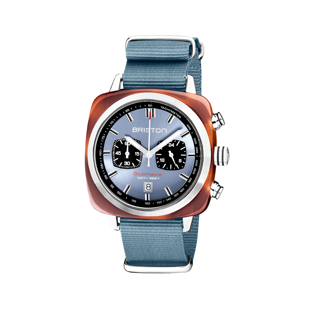 briston-clubmaster-SPORT-42mm-20142.SA.TS.25.NIB Montre Briston Clubmaster Sport Bleu Glacier