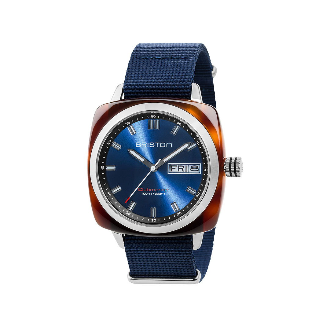 briston-clubmaster-SPORT-42mm–HMS-JOUR-DATE-2405-17342.SA.TS.9.NNB- Montre Briston Clubmaster Sport HMS Bleu