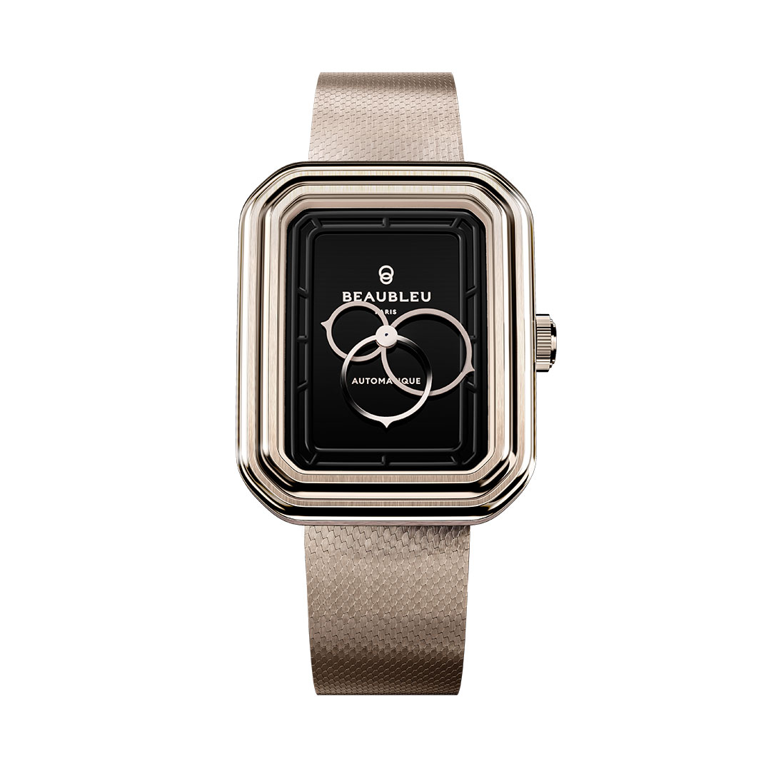 Beaubleu Ecce Figura Onyx Roségold Uhr