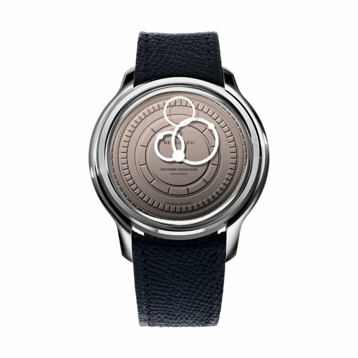 montre beaubleu seconde francaise 20 24 saumon bracelet cuir