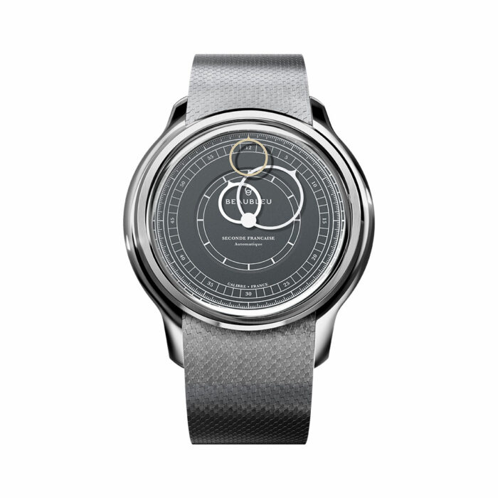 montre beaubleu seconde francaise gris acier