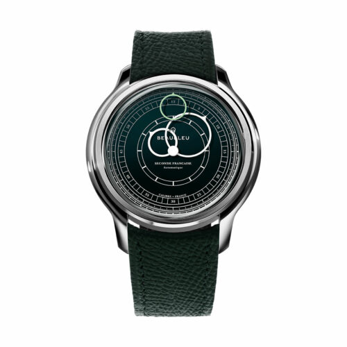 montre beaubleu seconde francaise cadran vert bracelet vert