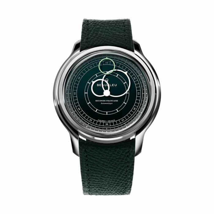 montre beaubleu seconde francaise cadran vert bracelet vert