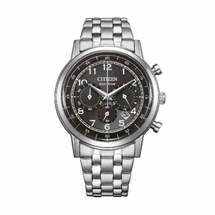 montre chronographe citizen acier noir