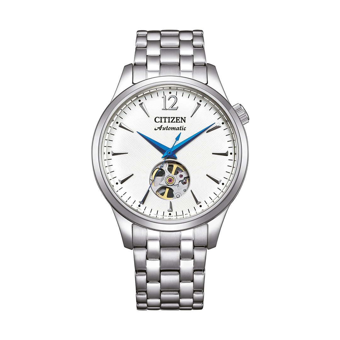 NH9131-73A-citizen-Platform Montre Citizen Platform Classic Open Heart Acier Blanc NH9131-73A